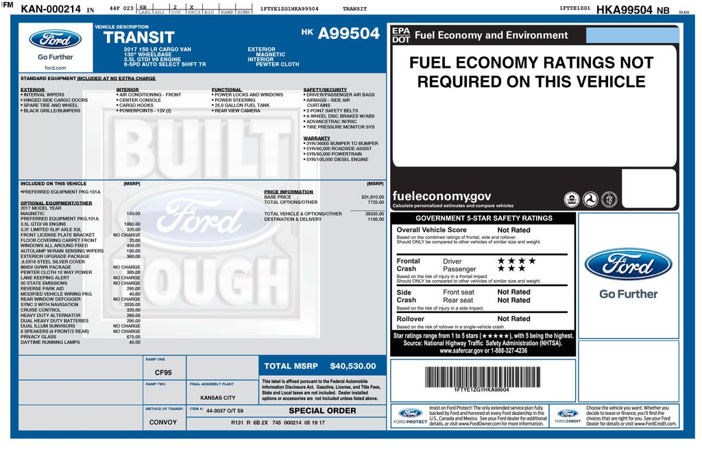 ford transit van 2017 1FTYE1ZG1HKA99504 image ford transit van 2017 1FTYE1ZG1HKA99504 image